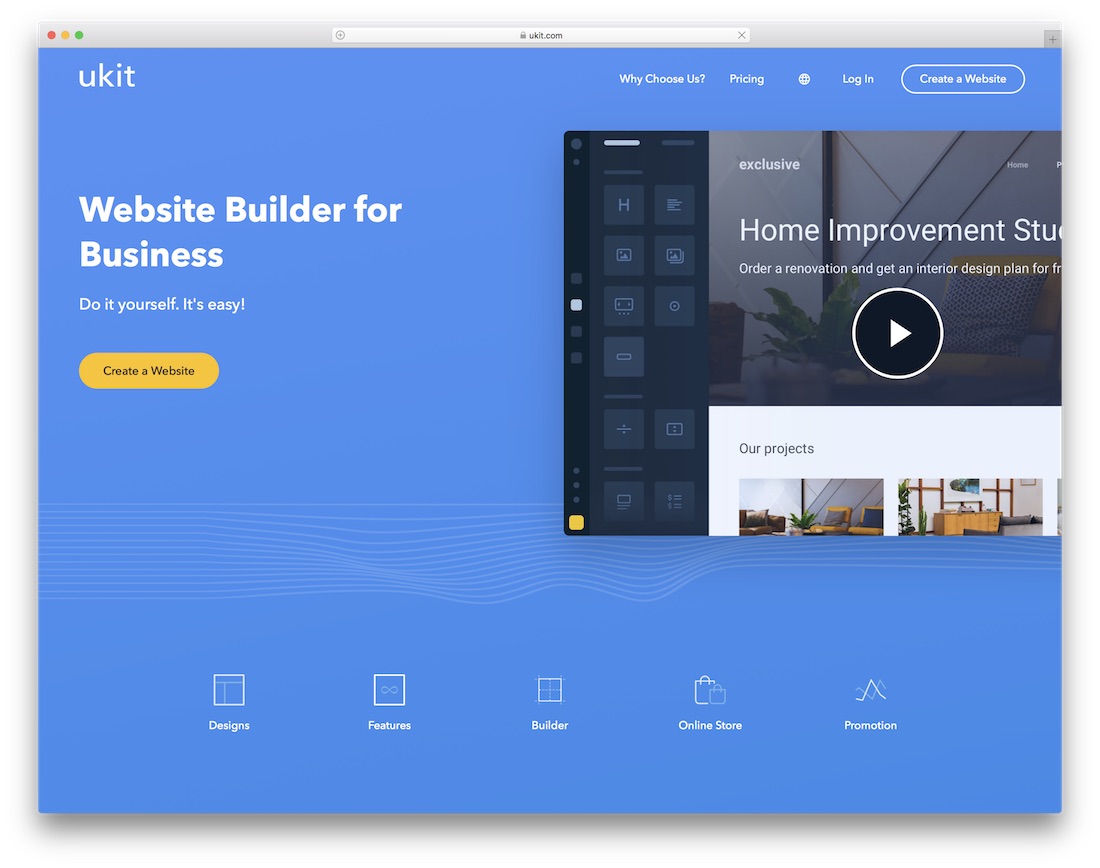 ukit website builder for construction company