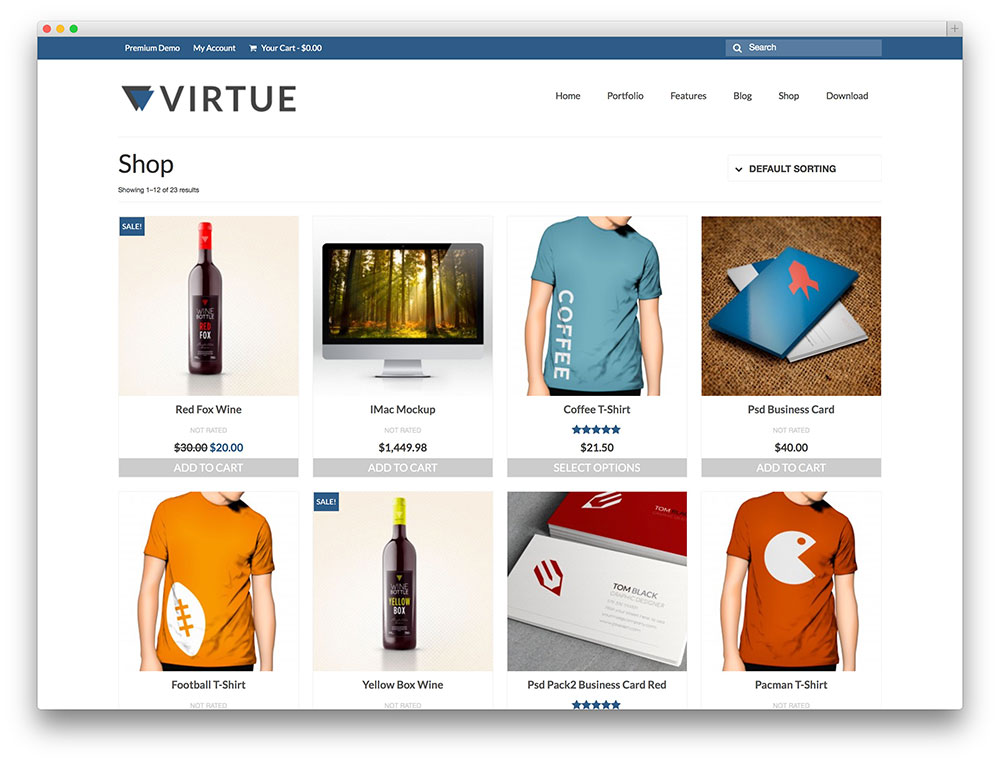 virtue eStore template