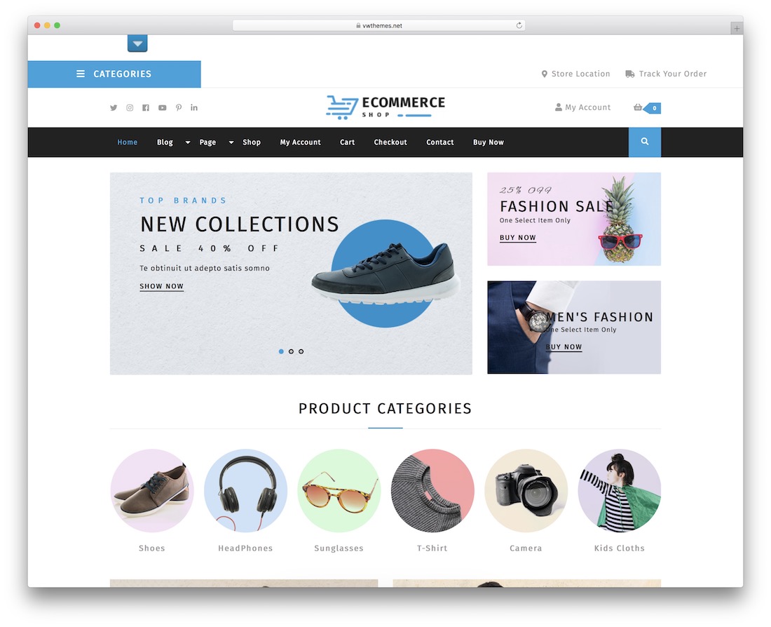 vw ecommerce store free wordpress theme