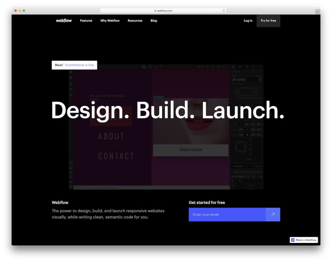 webflow website builder for construction company