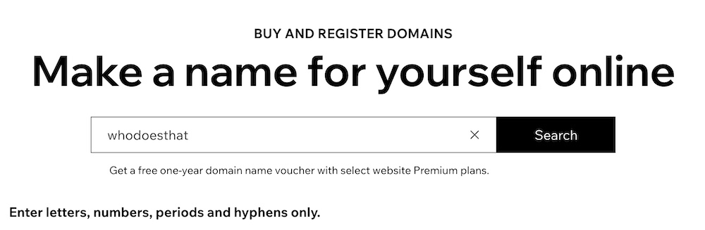 Wix domain search 