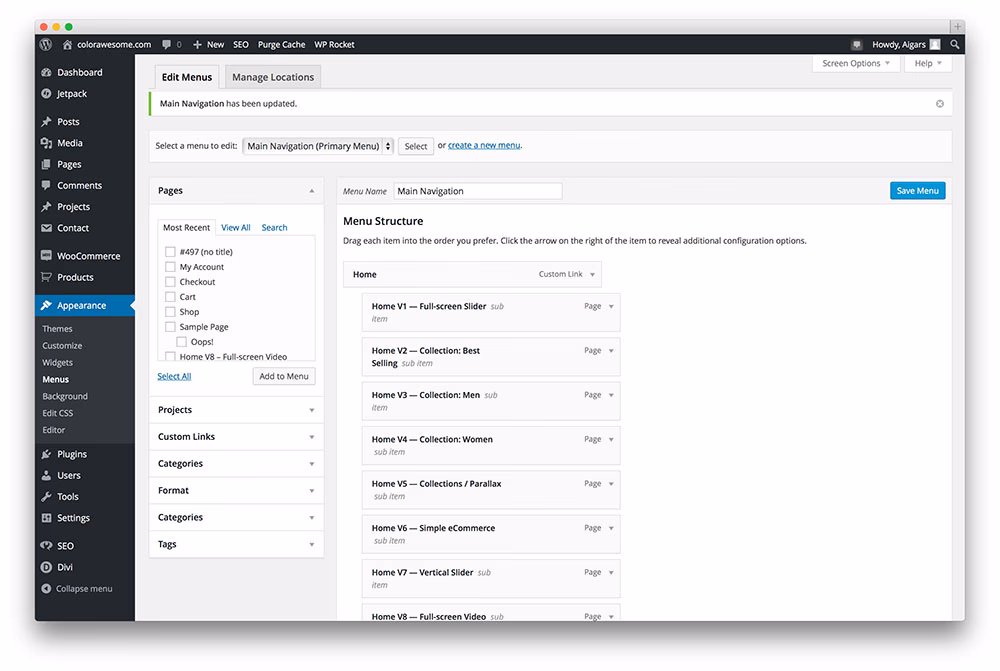 wordpress-menu-manager
