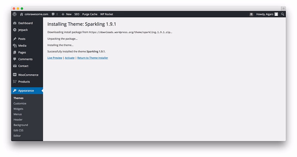 wordpress-theme-instalation-process