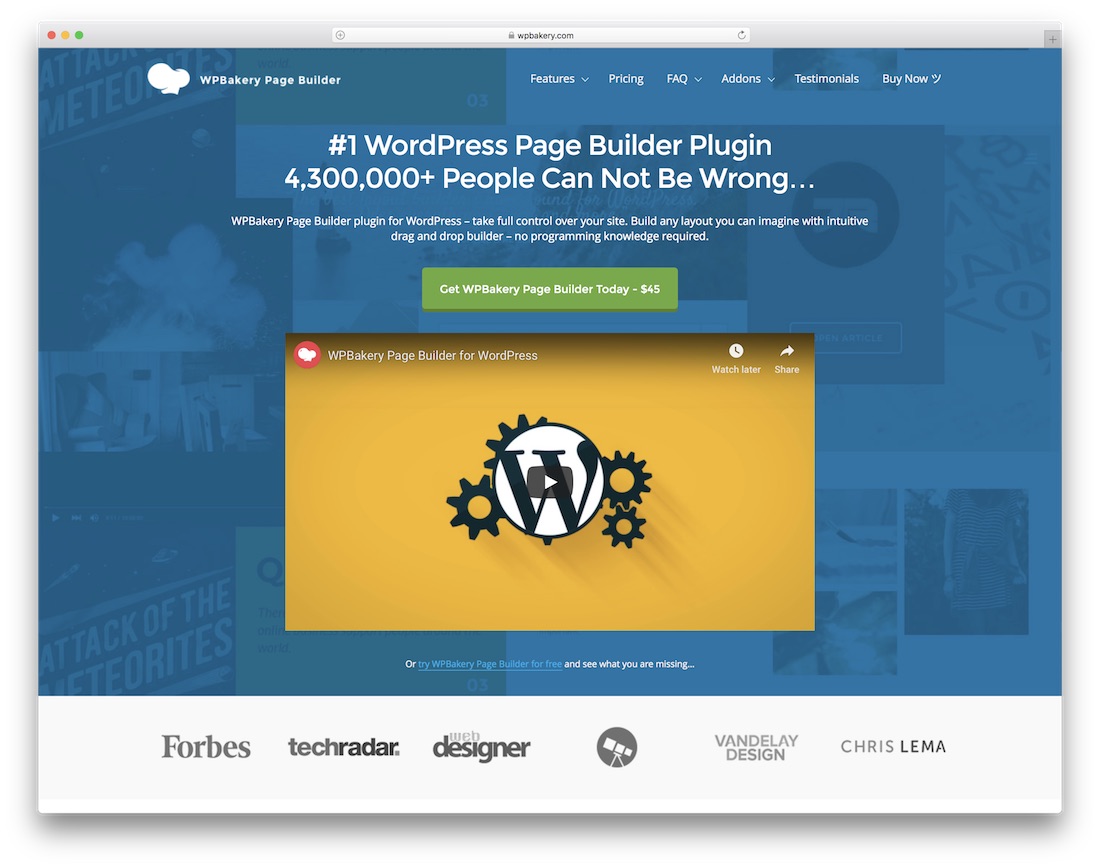 wpbakery website builder for construction company