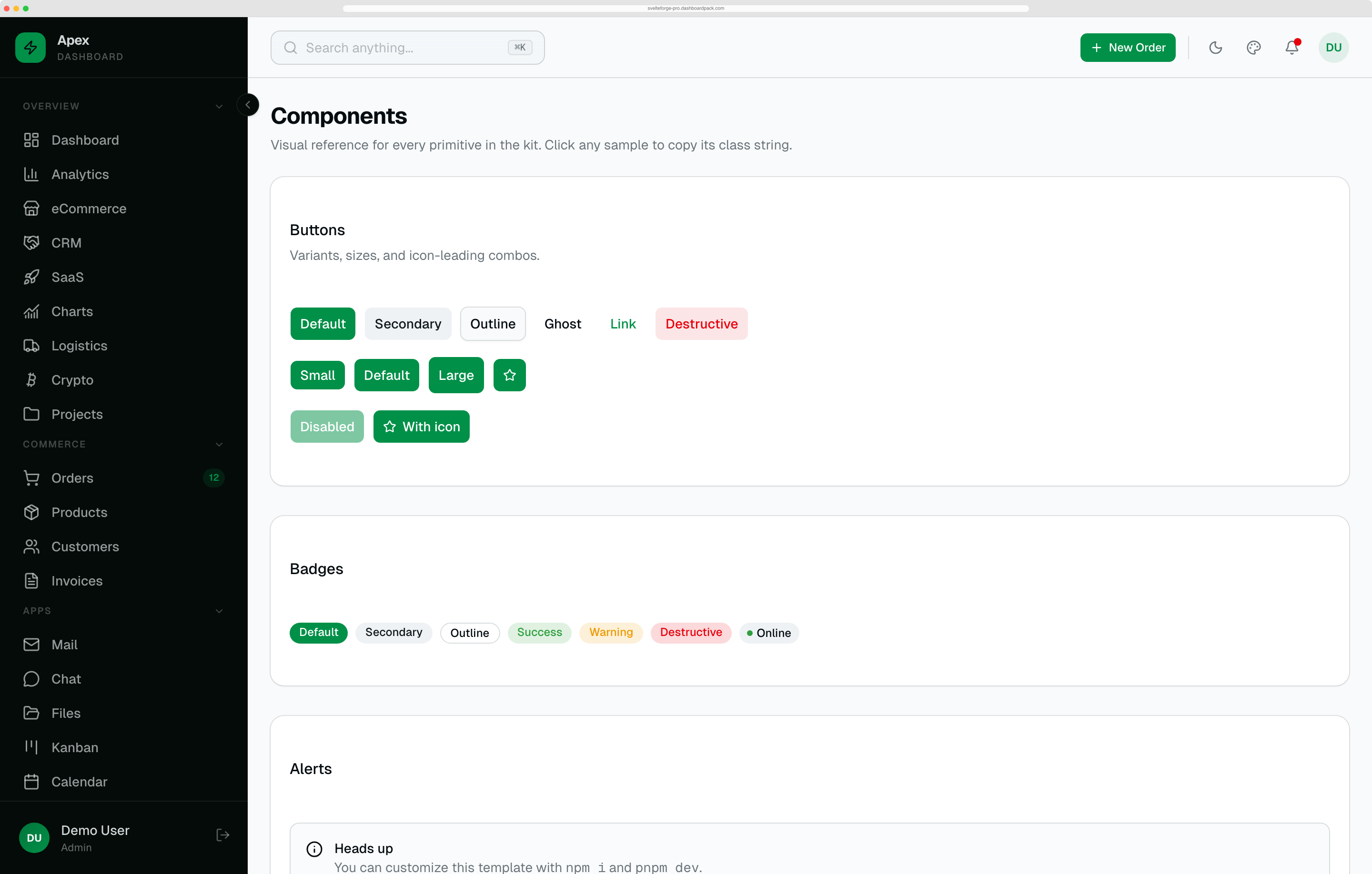Apex Dashboard Angular — Premium Angular 21 admin template with Tailwind CSS v4 and Spartan UI