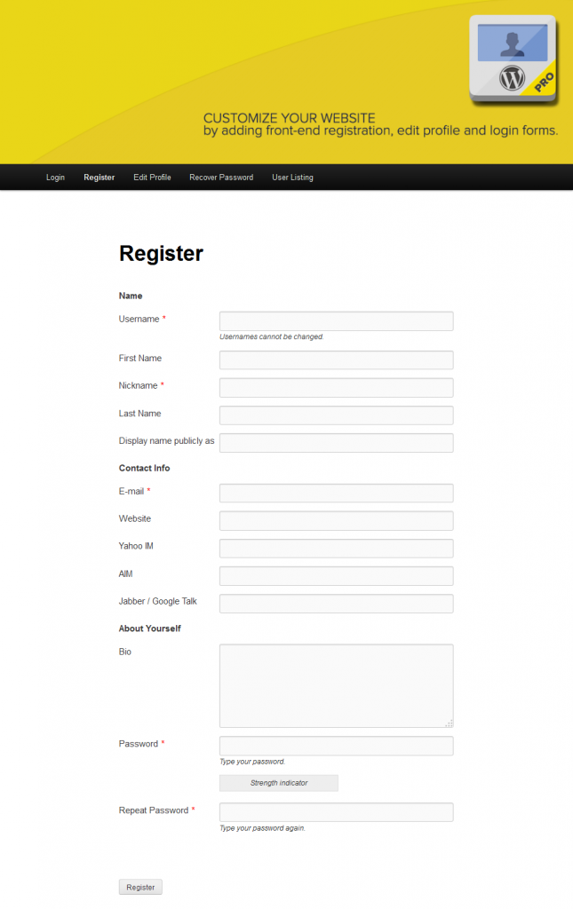 Profile Builder Demo